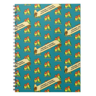 Cute Lovebirds Fischer's Lovebird Latin Retro Art Notebook