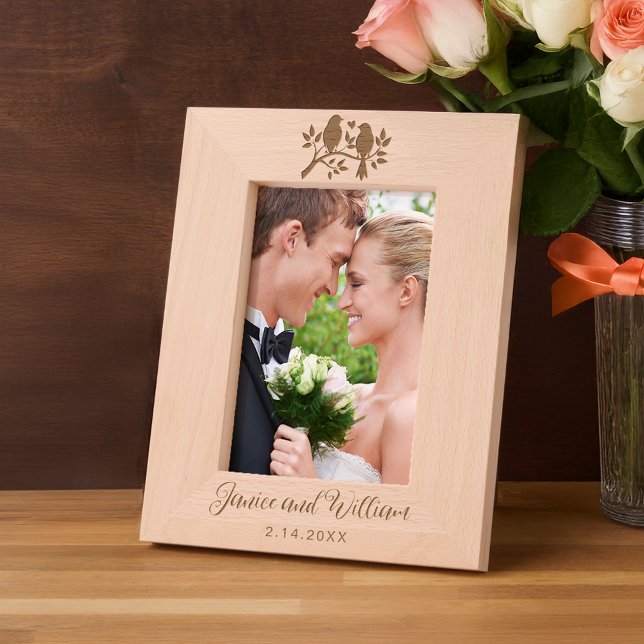 Cute Lovebirds in Tree  Etched Frames (Creator Uploaded)