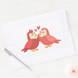 Cute Lovebirds Love Wedding Bridal Shower Sticker