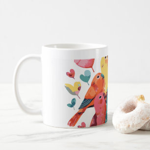 Cute Lovebirds Pastel Coffee Mug