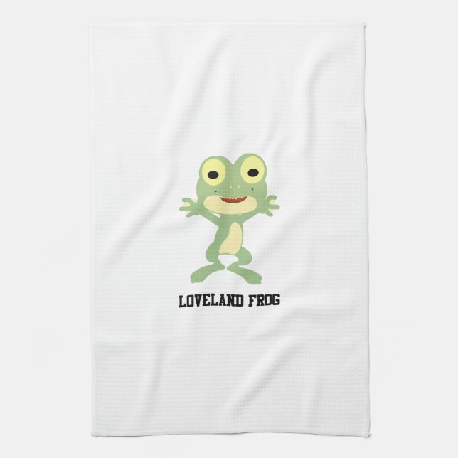 Cute Loveland Frog Kitchen Towel (Vertical)