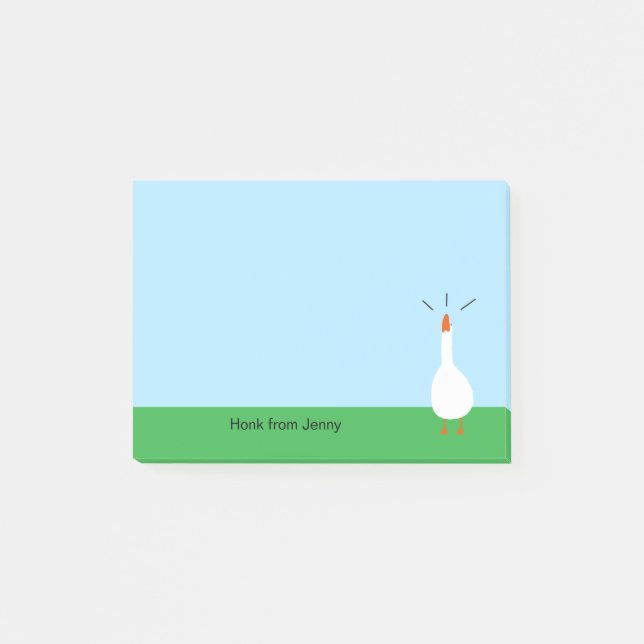 Cute Lovely Funny White Goose Pet Animal Honk  Post-it Notes (Front)