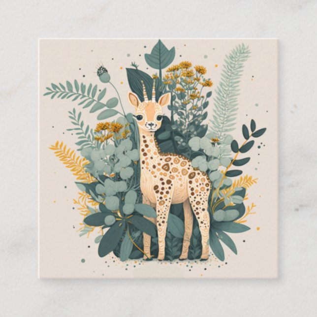 Cute lovely giraffe in the garden enclosure card (Front)