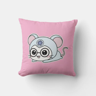 Cute lovely little adorable mouse throw pillow