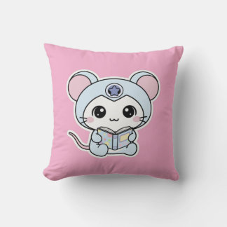 Cute lovely little adorable mouse throw pillow