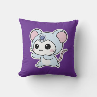 Cute lovely little adorable mouse throw pillow