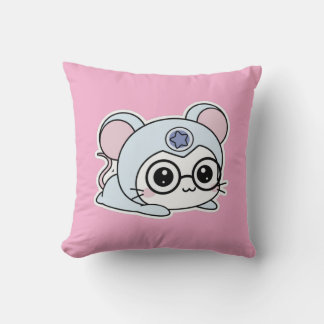 Cute lovely little adorable mouse  throw pillow