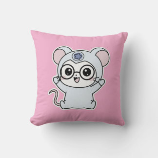 Cute lovely little adorable mouse throw pillow