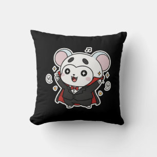 Cute lovely little mouse ready for Halloween  Throw Pillow