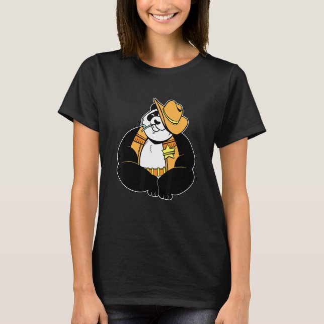 Cute lovely sheriff panda T-Shirt (Front)