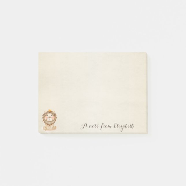 Cute Lovely  Stylish ,Baby Lion Personalized Post-it Notes (Front)