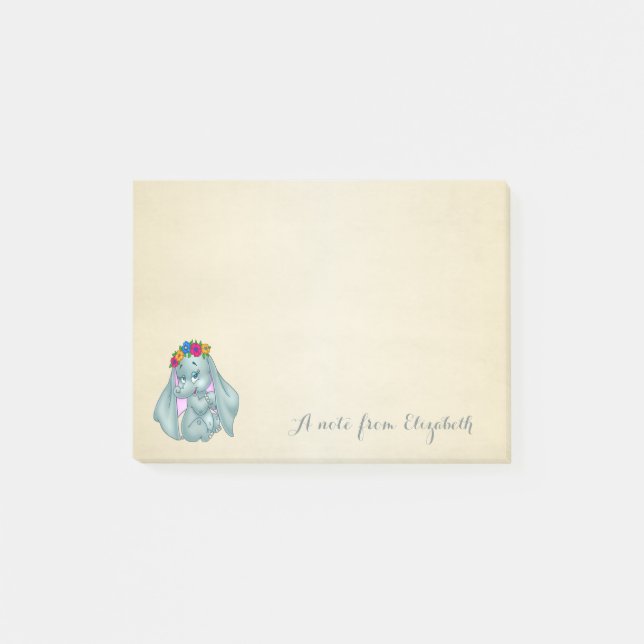 Cute Lovely  Stylish Girly ,Baby Elephant Post-it Notes (Front)