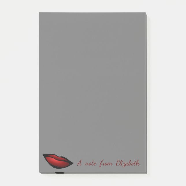 Cute Lovely  Stylish Girly, Red Lips Post-it Notes (Front)