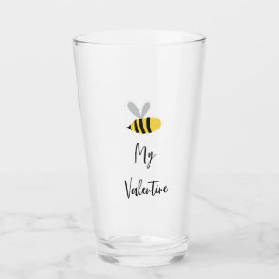 Cute Lovely Sweet Cartoon bee my Valentine Gifts Glass
