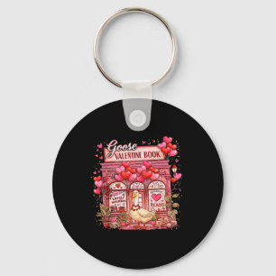 Cute Lovely Valentine Funny Pink Humor Goose Coque Keychain