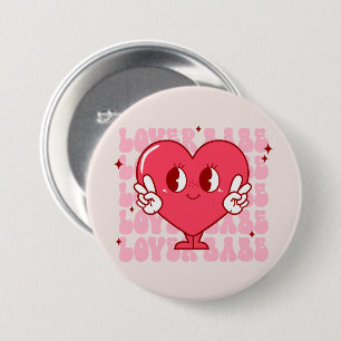 Cute Lover Babe Heart 3 Inch Round Button