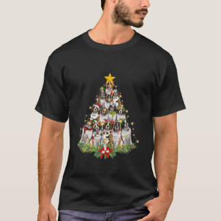 Cute Lover Dog Christmas Pajama Tree Dogs Bernard T-Shirt