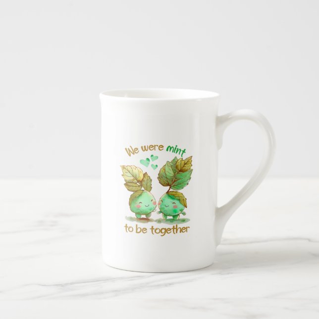 Cute Lovers Valentines Day Bone China Mug (Right)