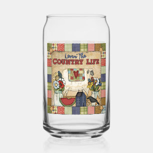Cute lovin Country life farmhouse Can Glass