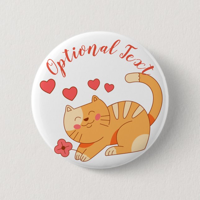 Cute Loving Orange Tabby Kitten   2 Inch Round Button (Front)