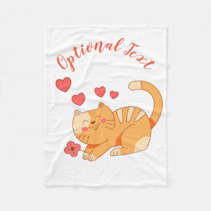 Cute Loving Orange Tabby Kitten Fleece Blanket