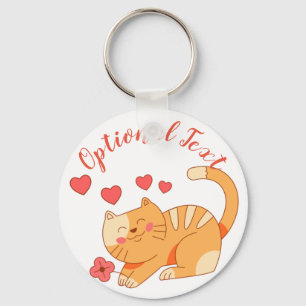 Cute Loving Orange Tabby Kitten Keychain