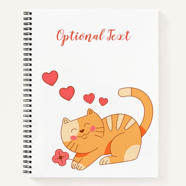 Cute Loving Orange Tabby Kitten  Notebook (Front)