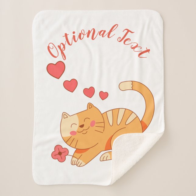 Cute Loving Orange Tabby Kitten  Sherpa Blanket (Front)