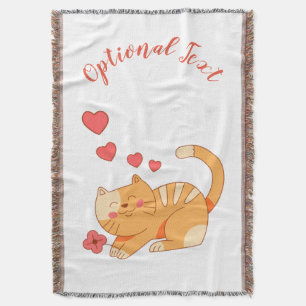 Cute Loving Orange Tabby Kitten   Throw Blanket