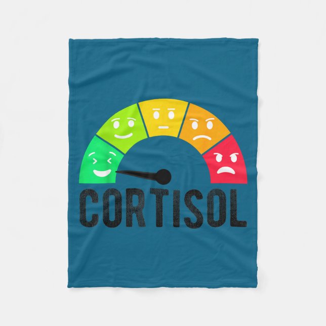Cute low cortisol levels meme anxiety  fleece blanket (Front)