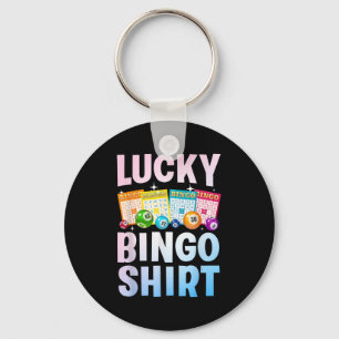 Cute Lucky Bingo Art For Men Women Game Player Bin Keychain