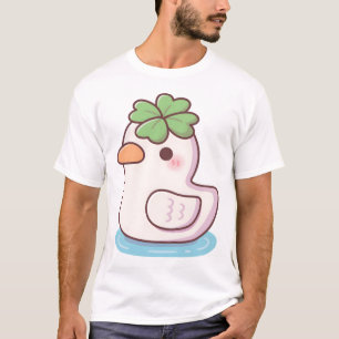 Cute Lucky Ducky Four Leaf Clover T-Shirt