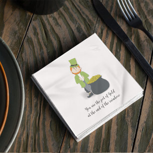 Cute Lucky Leprechaun Personalized  Napkin