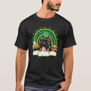 Cute Lucky Rainbow Boxer Shamrock St Patrick's Day T-Shirt