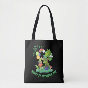Cute Lucky Rainbow Gnome Happy St Patricks Day Tote Bag