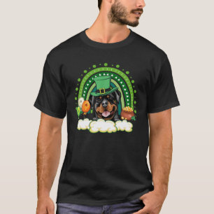 Cute Lucky Rainbow Rottweiler Shamrock St Patrick' T-Shirt
