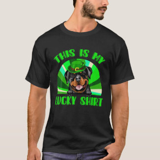 Cute Lucky Rottweiler Happy St Patricks Day Family T-Shirt