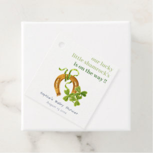 Cute Lucky Shamrock St Patrick's Day Baby Shower Favour Tags