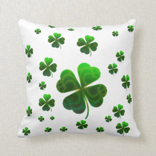 Cute Lucky Shamrocks Throw Pillow