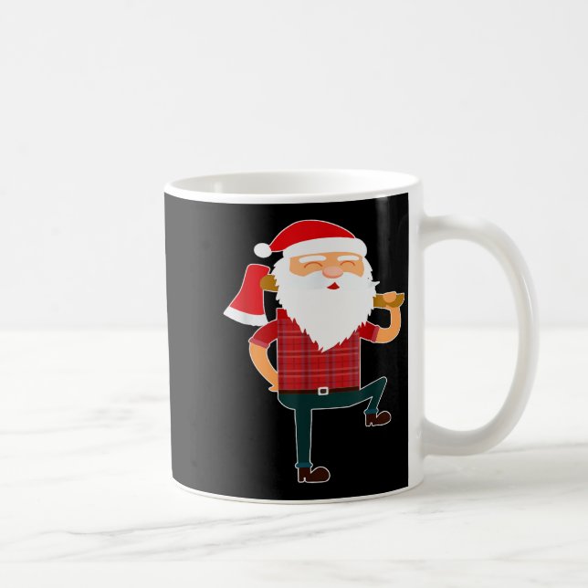 Cute Lumberjack Santa Funny Ugly Christmas Axe Hat Coffee Mug (Right)