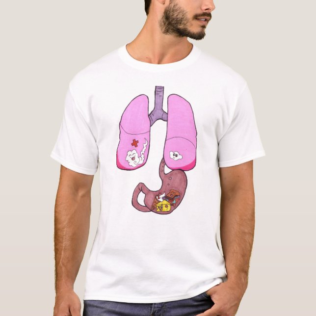 Cute lungs and stomach T-Shirt (Front)