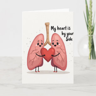 Cute Lungs Hold Heart Love Card