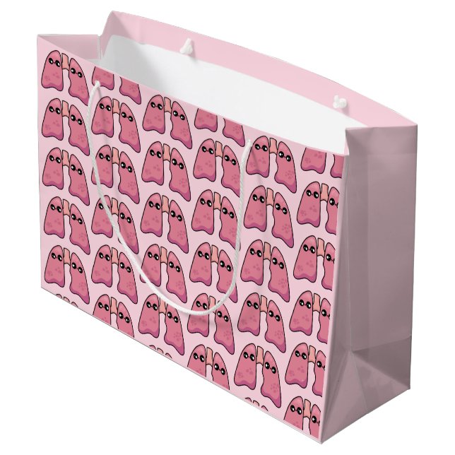 Cute Lungs - Human Biology Large Gift Bag (Back Angled)