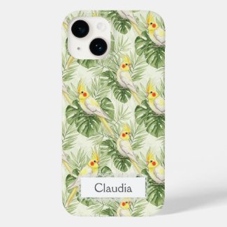 Cute Lutino Cockatiel Tropical Plants Custom