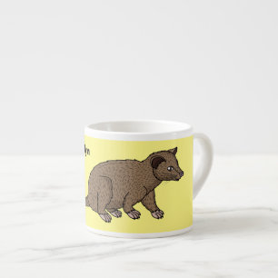 Cute luwak civet cartoon illustration espresso cup