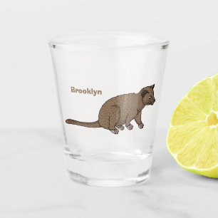 Cute luwak civet cartoon illustration shot glass
