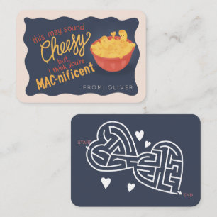 Cute Mac-nificent Mac & Cheese classroom Valentine Card