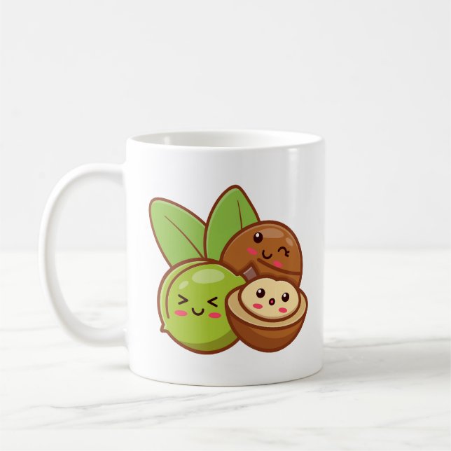 Cute Macadamia Nuts Coffee Mug (Left)