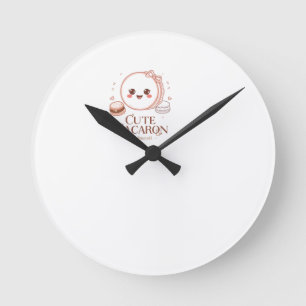 Cute Macaron Lover French Macaron Dessert Cloc Round Clock