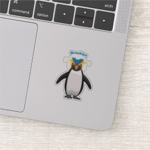Cute macaroni penguin cartoon illustration